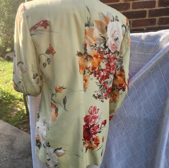 Vintage Linda Allard  Ellen Tracy‎ floral Blazer L - Picture 3 of 16